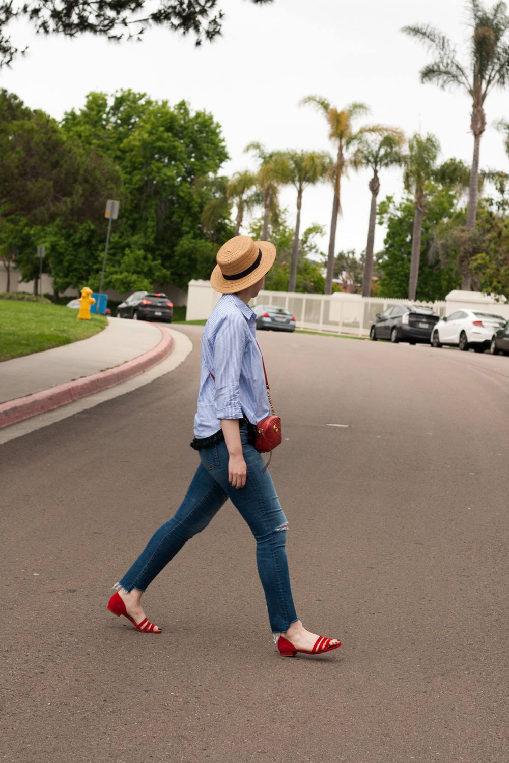 Red suede shoes