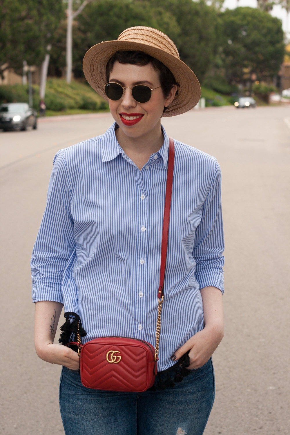 Button Up Tassel Blouse